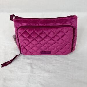 Vera Bradley Compact Organizer Zip Pouch Quilted Velvet Pink Majestic Magenta